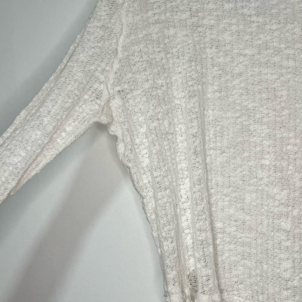 We The Free Off-White Textured V-Neck Long Sleeve - Picture 11 of 14